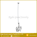 Cute éléphant Baby Foot print dangle grossesse nombril Belly Ring